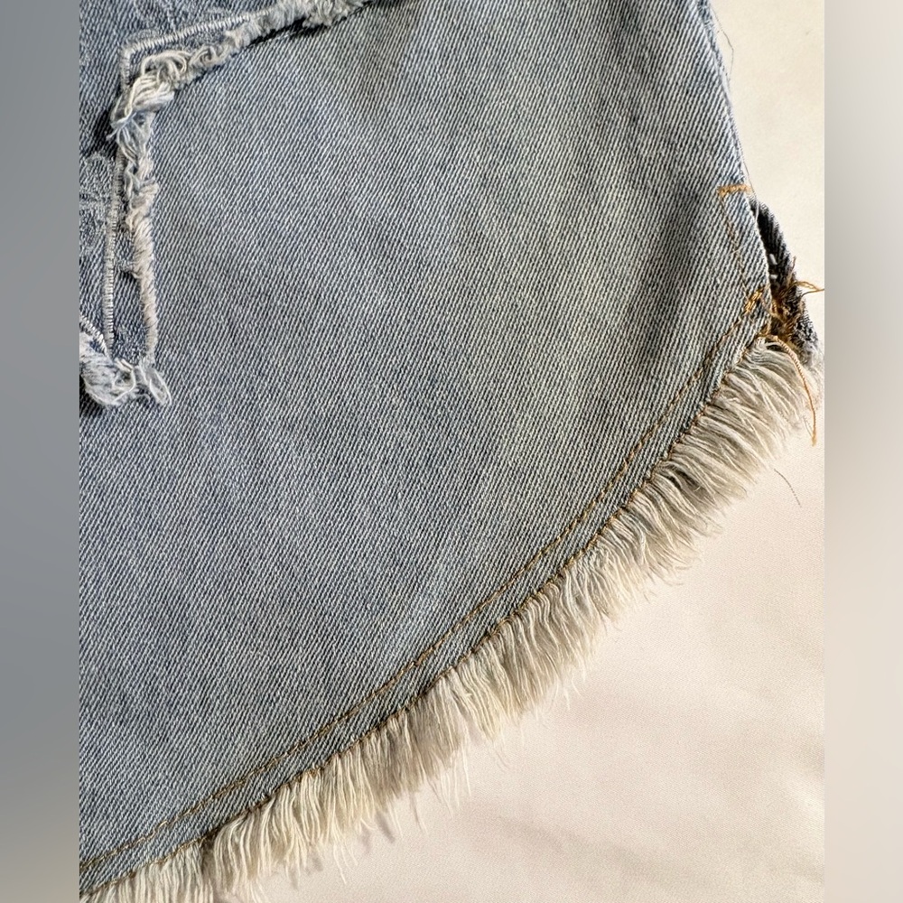 POL Textured Patchwork Star Denim Jacket Size Sma… - image 7